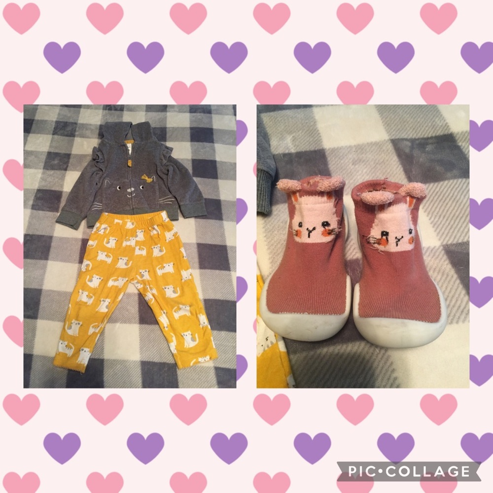 Carters pants jacket and shoes baby girl 12mo